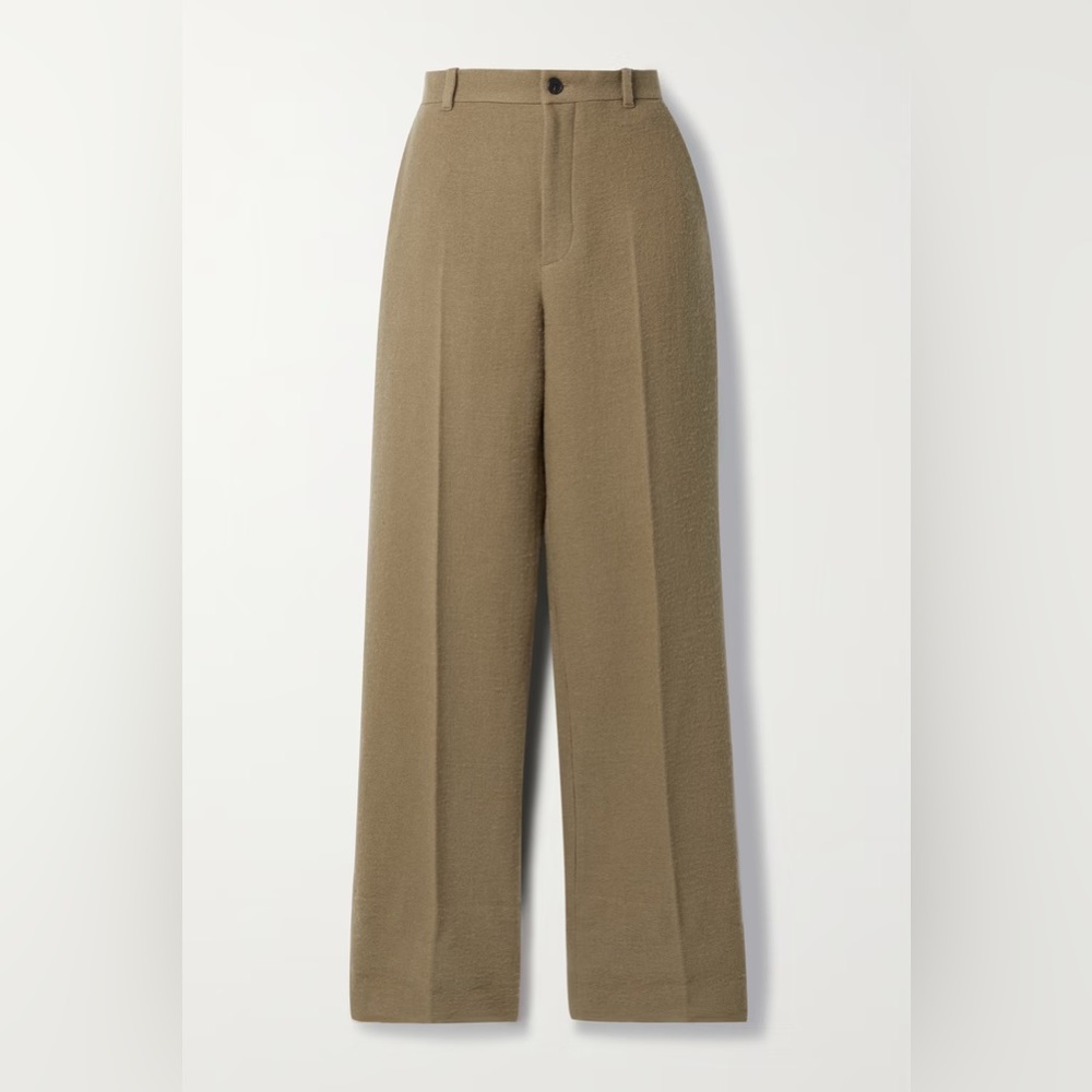 THE ROW Gustavo brushed wool-blend straight-leg pants